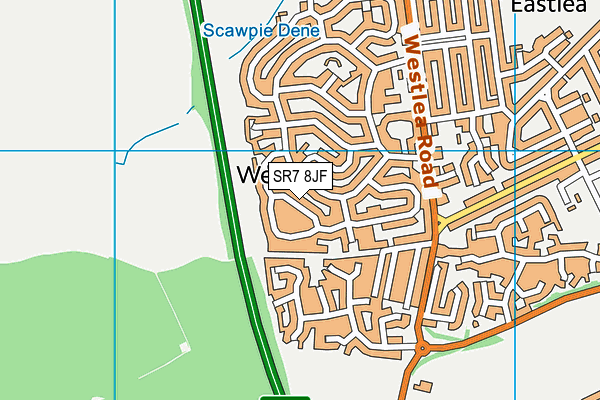 SR7 8JF map - OS VectorMap District (Ordnance Survey)