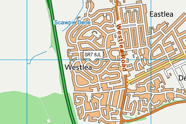 SR7 8JL map - OS VectorMap District (Ordnance Survey)