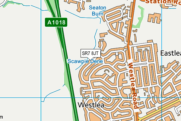 SR7 8JT map - OS VectorMap District (Ordnance Survey)