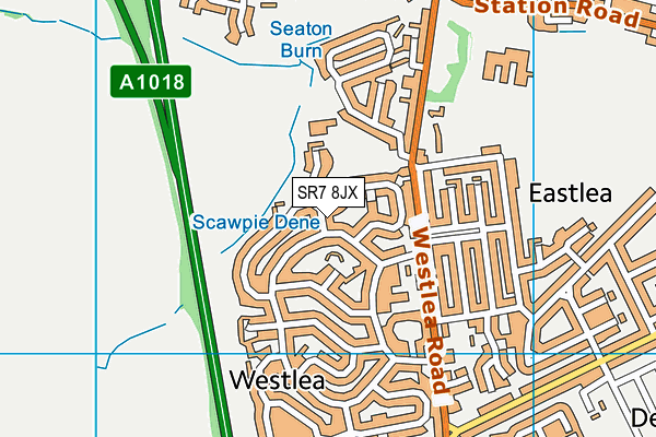 SR7 8JX map - OS VectorMap District (Ordnance Survey)