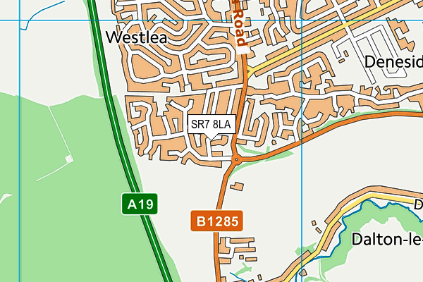 SR7 8LA map - OS VectorMap District (Ordnance Survey)