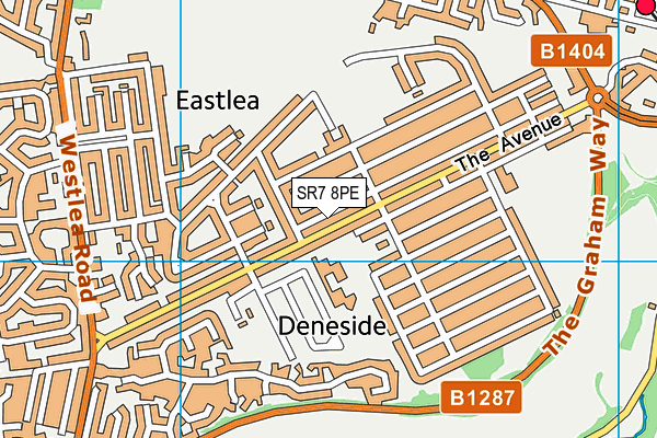 SR7 8PE map - OS VectorMap District (Ordnance Survey)