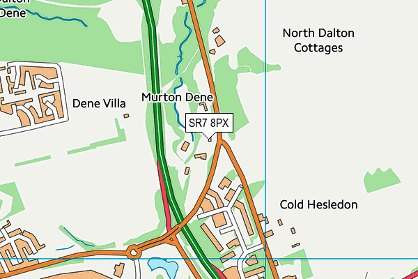 SR7 8PX map - OS VectorMap District (Ordnance Survey)