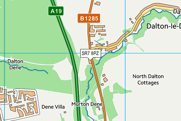 SR7 8PZ map - OS VectorMap District (Ordnance Survey)