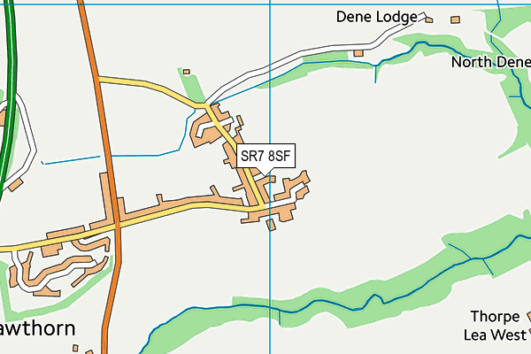 SR7 8SF map - OS VectorMap District (Ordnance Survey)