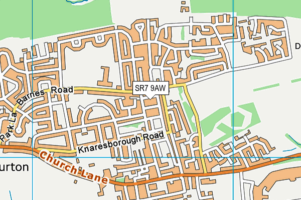 SR7 9AW map - OS VectorMap District (Ordnance Survey)