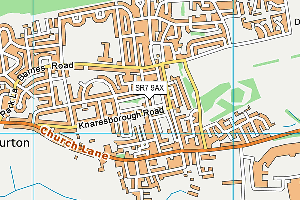 SR7 9AX map - OS VectorMap District (Ordnance Survey)