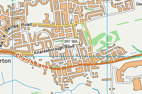 SR7 9BA map - OS VectorMap District (Ordnance Survey)