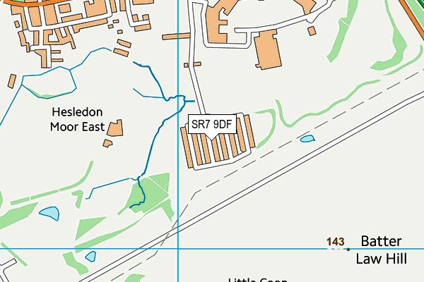 SR7 9DF map - OS VectorMap District (Ordnance Survey)