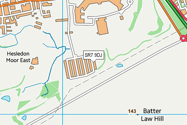 SR7 9DJ map - OS VectorMap District (Ordnance Survey)