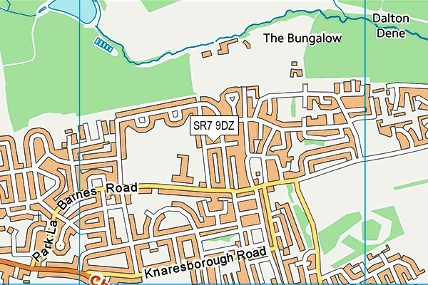 SR7 9DZ map - OS VectorMap District (Ordnance Survey)