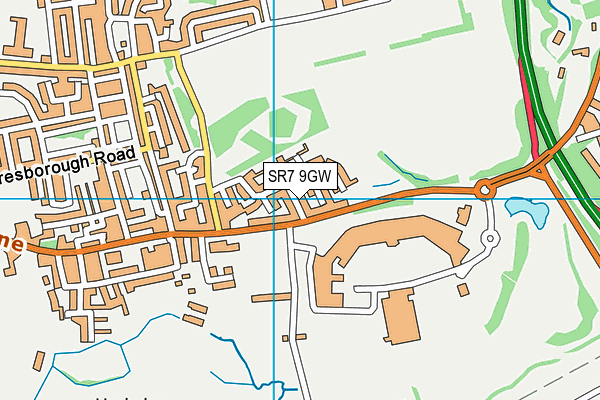 SR7 9GW map - OS VectorMap District (Ordnance Survey)