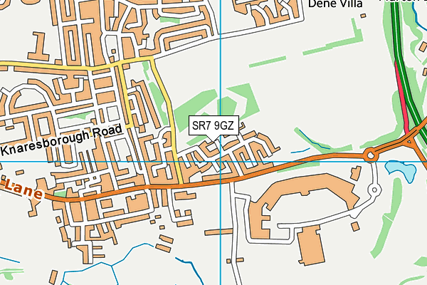 SR7 9GZ map - OS VectorMap District (Ordnance Survey)