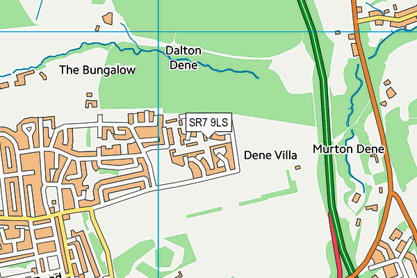 SR7 9LS map - OS VectorMap District (Ordnance Survey)