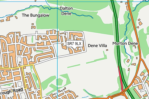 SR7 9LX map - OS VectorMap District (Ordnance Survey)