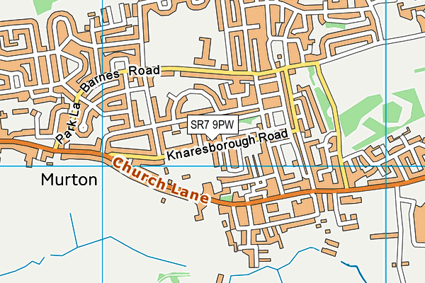 SR7 9PW map - OS VectorMap District (Ordnance Survey)