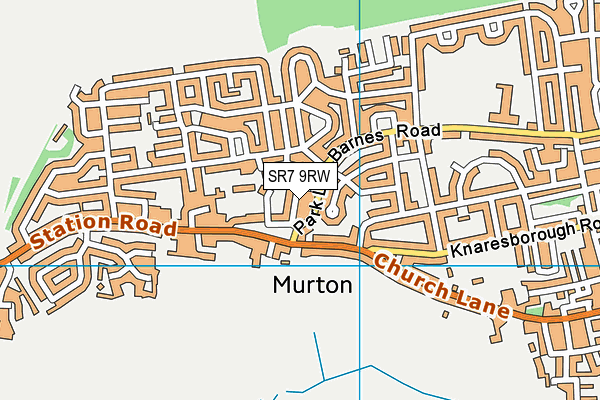 SR7 9RW map - OS VectorMap District (Ordnance Survey)