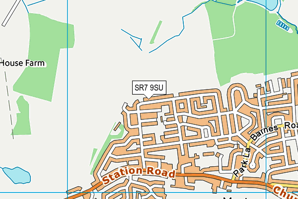 SR7 9SU map - OS VectorMap District (Ordnance Survey)