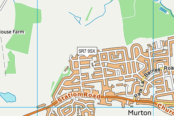 SR7 9SX map - OS VectorMap District (Ordnance Survey)