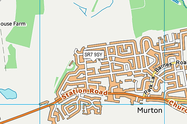 SR7 9SY map - OS VectorMap District (Ordnance Survey)