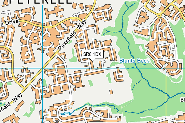 SR8 1DX map - OS VectorMap District (Ordnance Survey)