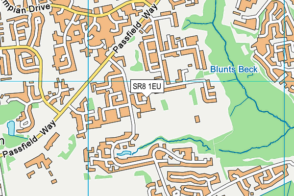 SR8 1EU map - OS VectorMap District (Ordnance Survey)