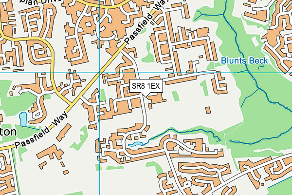 SR8 1EX map - OS VectorMap District (Ordnance Survey)