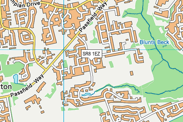 SR8 1EZ map - OS VectorMap District (Ordnance Survey)