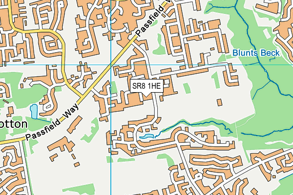 SR8 1HE map - OS VectorMap District (Ordnance Survey)