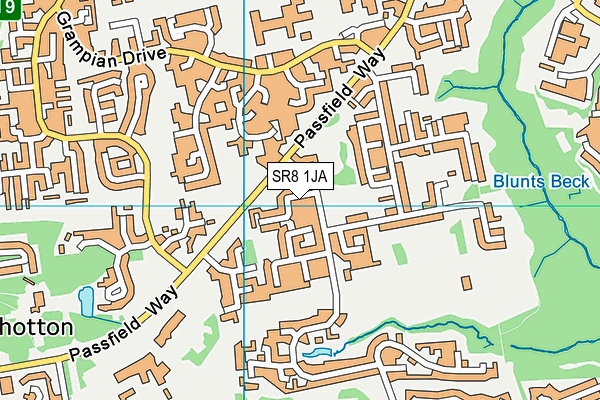 SR8 1JA map - OS VectorMap District (Ordnance Survey)