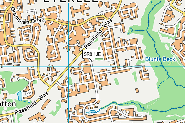 SR8 1JE map - OS VectorMap District (Ordnance Survey)