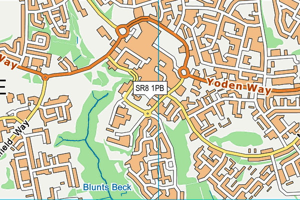 SR8 1PB map - OS VectorMap District (Ordnance Survey)