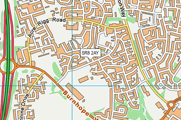 SR8 2AY map - OS VectorMap District (Ordnance Survey)