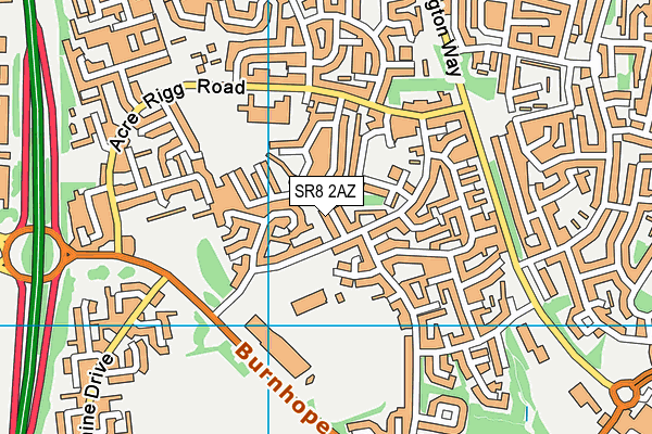 SR8 2AZ map - OS VectorMap District (Ordnance Survey)