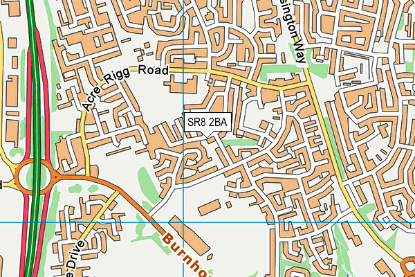SR8 2BA map - OS VectorMap District (Ordnance Survey)
