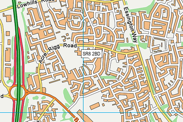 SR8 2BD map - OS VectorMap District (Ordnance Survey)