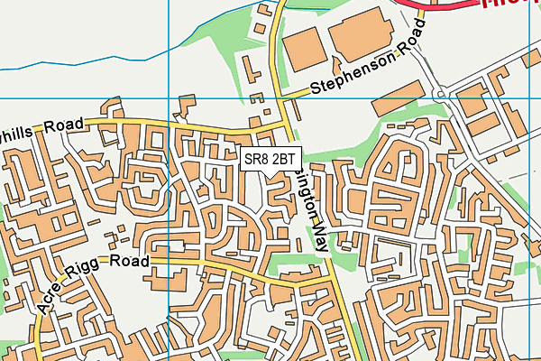 SR8 2BT map - OS VectorMap District (Ordnance Survey)