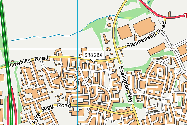 SR8 2BX map - OS VectorMap District (Ordnance Survey)