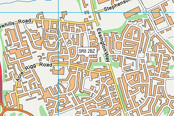 SR8 2BZ map - OS VectorMap District (Ordnance Survey)