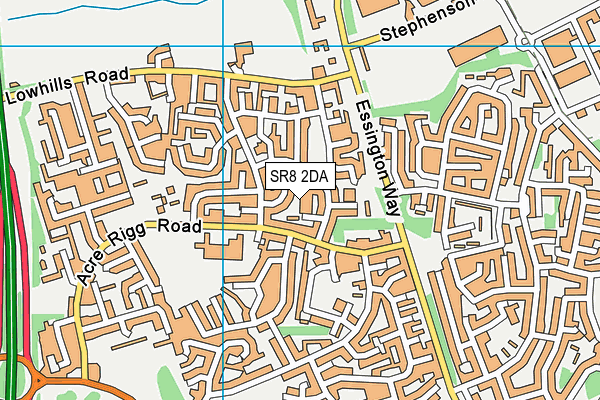 SR8 2DA map - OS VectorMap District (Ordnance Survey)