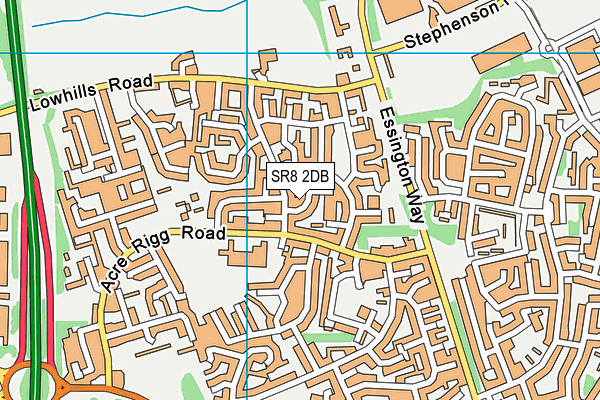 SR8 2DB map - OS VectorMap District (Ordnance Survey)