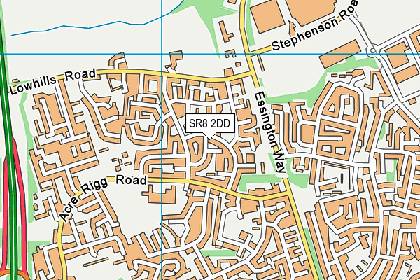 SR8 2DD map - OS VectorMap District (Ordnance Survey)