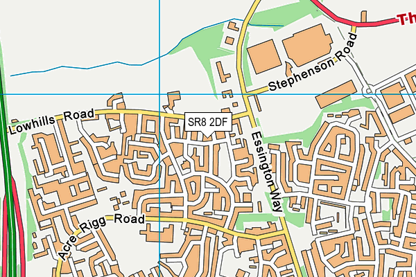 SR8 2DF map - OS VectorMap District (Ordnance Survey)