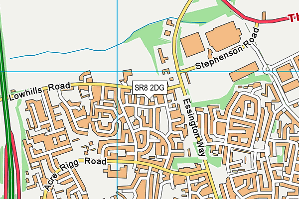 SR8 2DG map - OS VectorMap District (Ordnance Survey)
