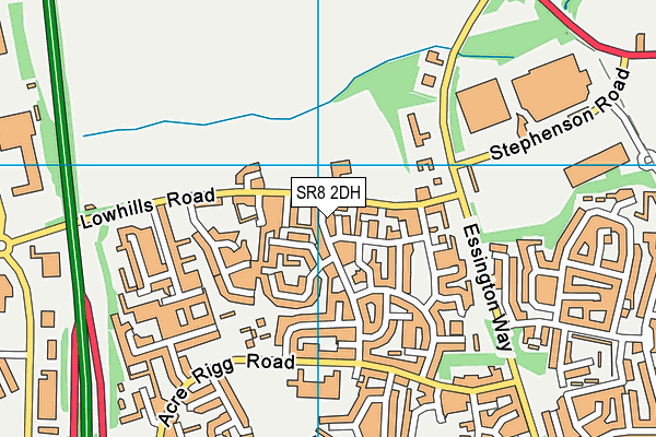 SR8 2DH map - OS VectorMap District (Ordnance Survey)