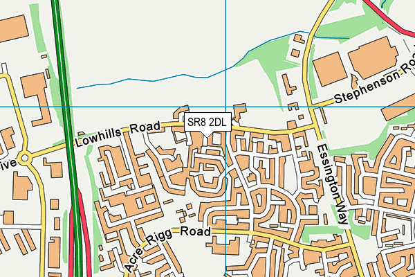 SR8 2DL map - OS VectorMap District (Ordnance Survey)
