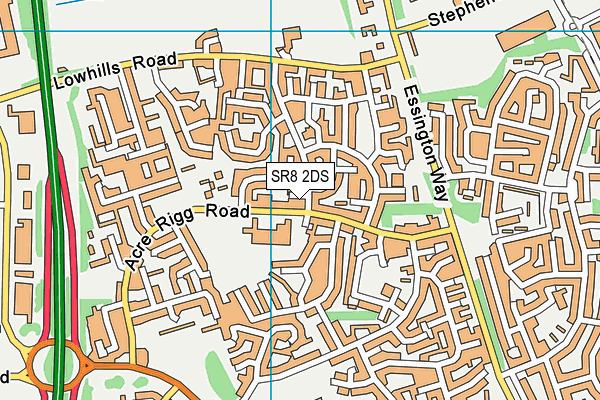 SR8 2DS map - OS VectorMap District (Ordnance Survey)