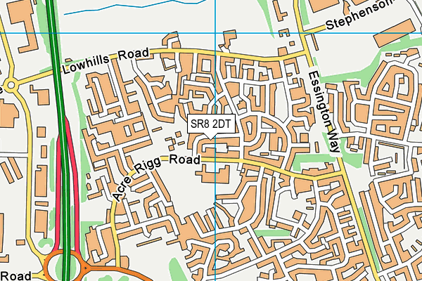 SR8 2DT map - OS VectorMap District (Ordnance Survey)