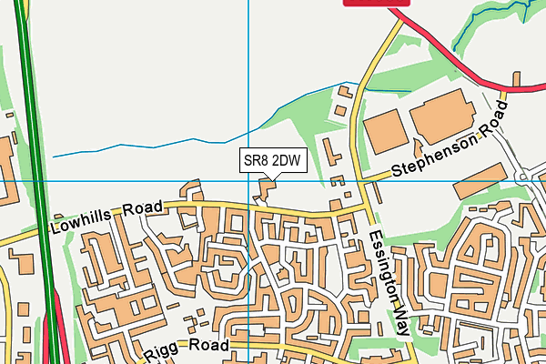 SR8 2DW map - OS VectorMap District (Ordnance Survey)
