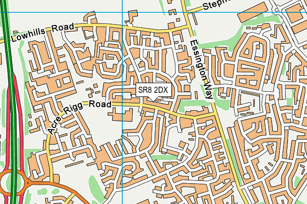 SR8 2DX map - OS VectorMap District (Ordnance Survey)